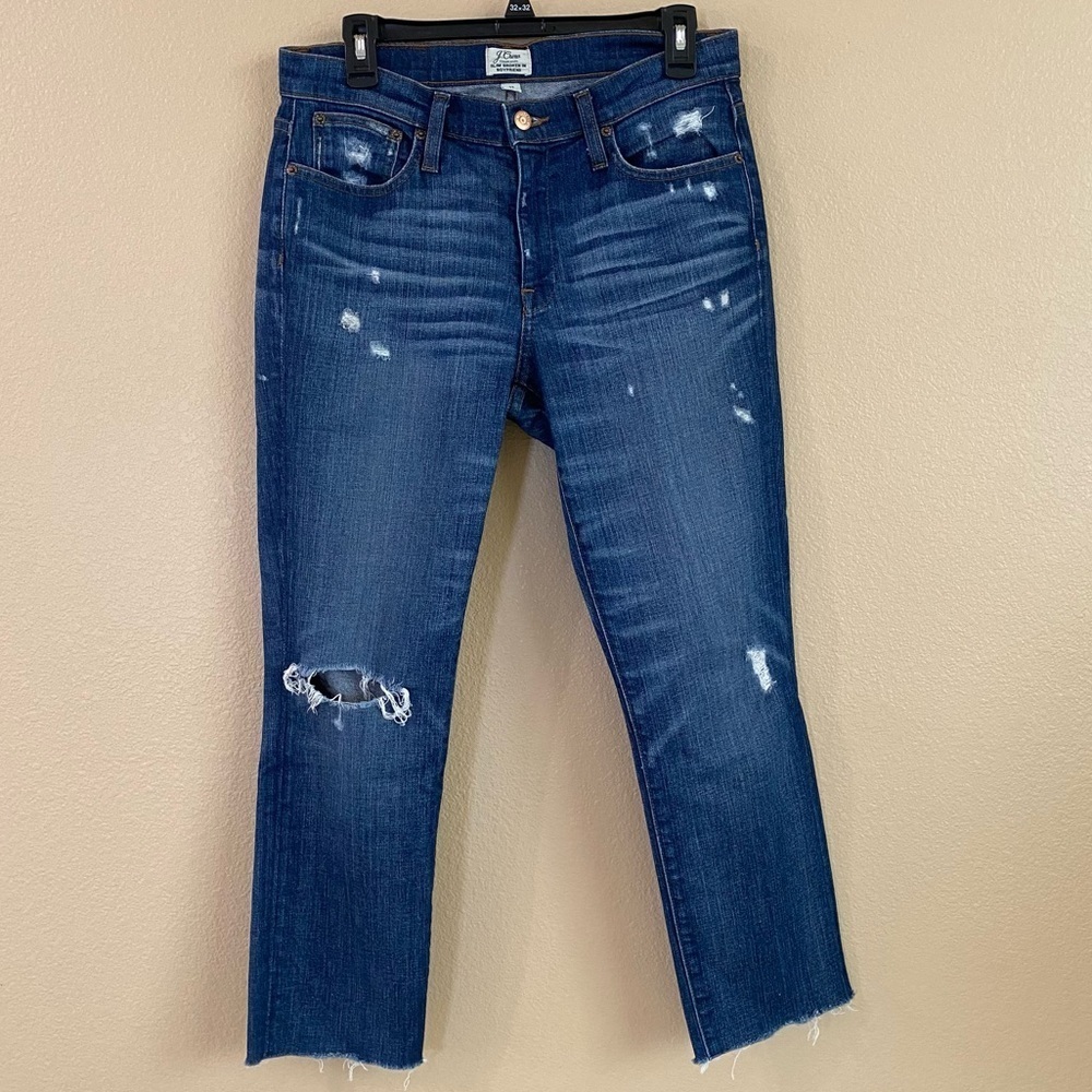 J. Crew Women's Boyfriend Jeans - Distressed Blue